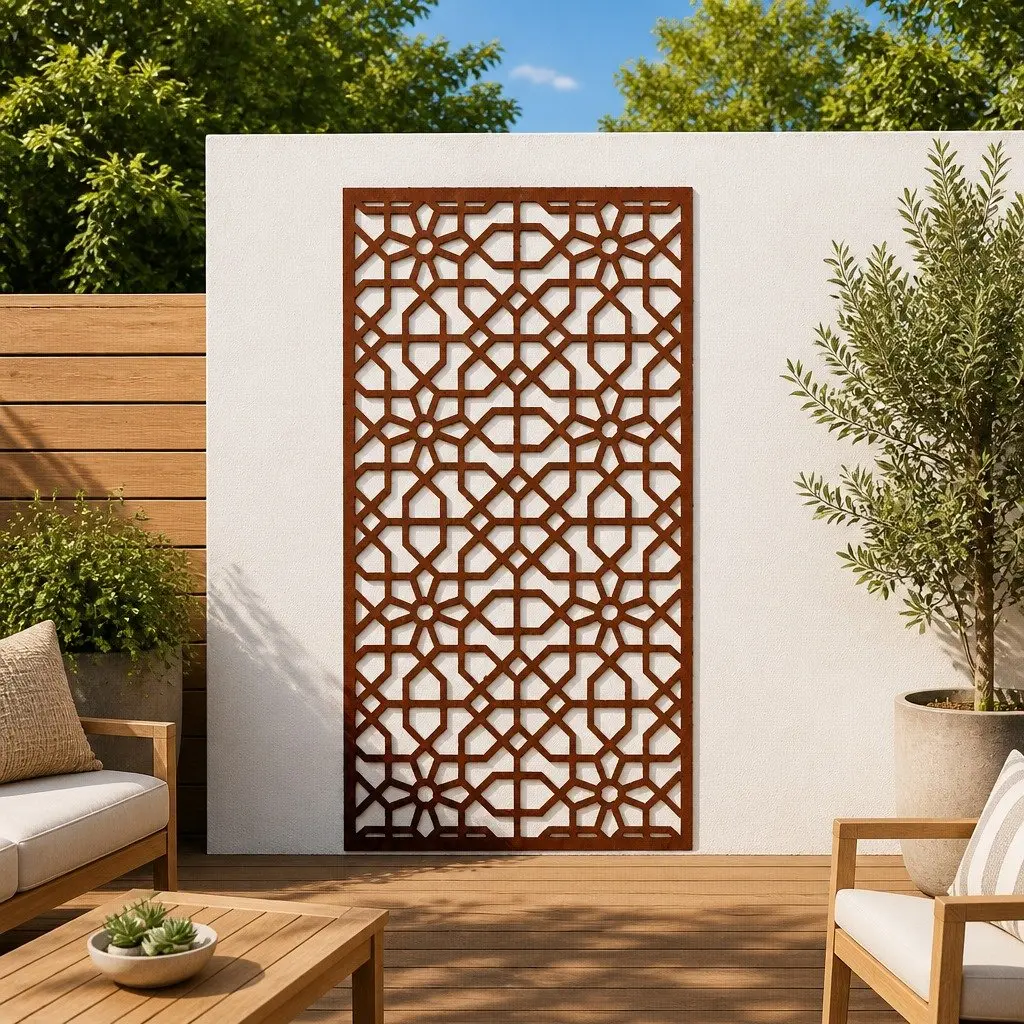 Corten Steel Moorish Hollow Garden Wall Art 105x55 cm