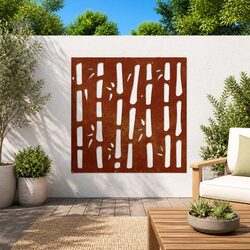 Corten Steel Bamboo Hollow Design Wall Art 55x55 cm