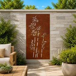 Corten Steel Bamboo Design Wall Art 105x55 cm