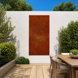 Corten Steel Sun Design Wall Art 105x55 cm for Gardens