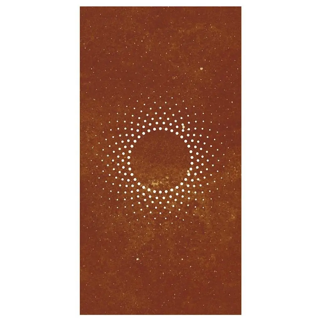 Garden Wall Decoration 105x55 cm Corten Steel Sun Design Outdoor Metal Art