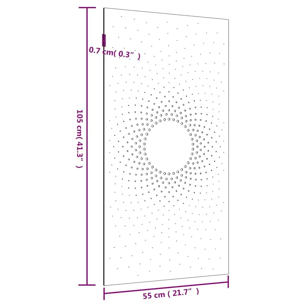 Garden Wall Decoration 105x55 cm Corten Steel Sun Design Outdoor Metal Art