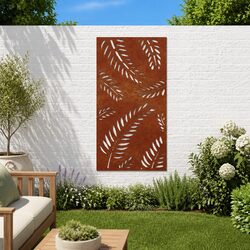 Corten Steel Leaf Design Metal Wall Art 105x55 cm