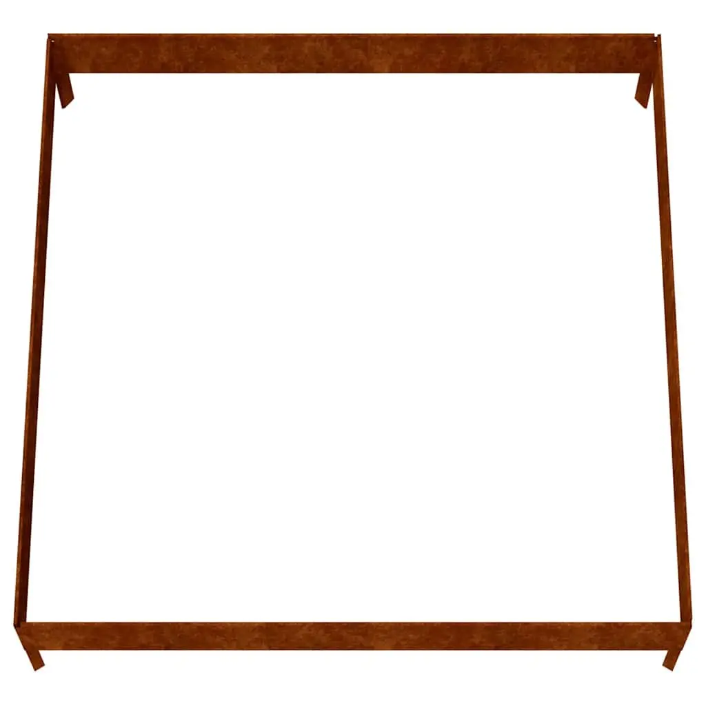 Corten Steel Garden Raised Bed 100x100x26cm with Open Bottom