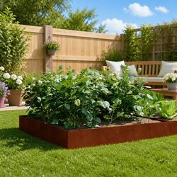 Corten Steel Planter Box 100x100x33.5cm for Gardens