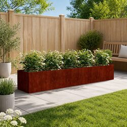 Corten Steel Garden Raised Bed Planter Box 200x40x40 cm