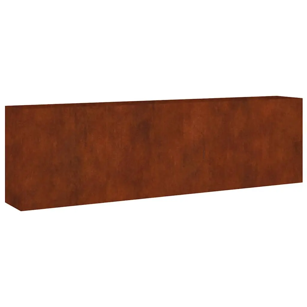 Garden Raised Bed Planter Corten Steel 280x40x80 cm Brown