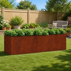 Durable Corten Steel Garden Raised Bed 280x80x80 cm