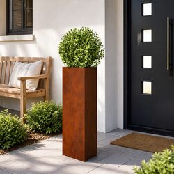 Durable Corten Steel Garden Planter Box 30x26x75cm