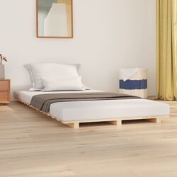 Durable Solid Wood Pine Bed Frame 90x190 cm for Comfort