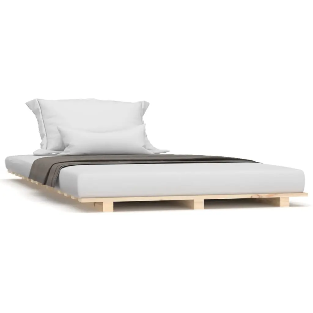 Solid Wood Pine Bed Frame 90x190 cm for Comfort