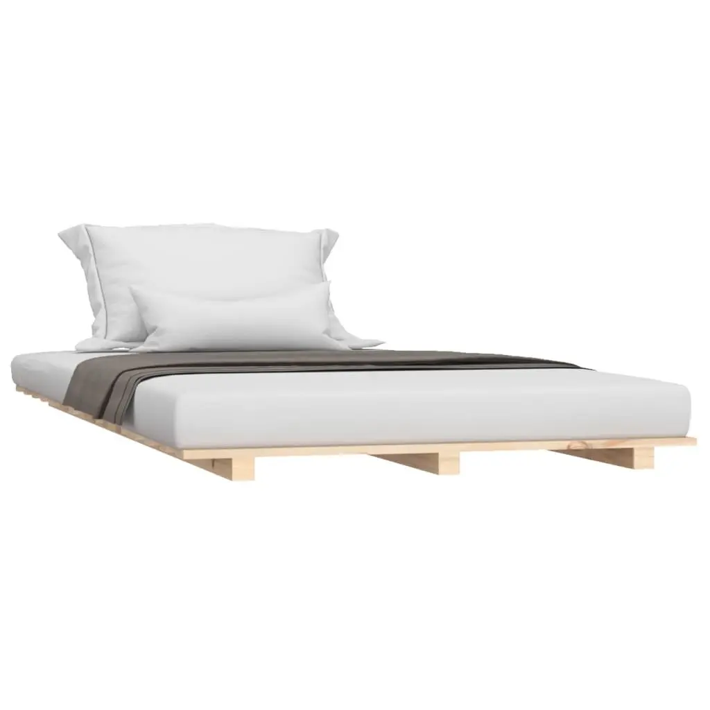 Solid Wood Pine Bed Frame 90x190 cm for Comfort