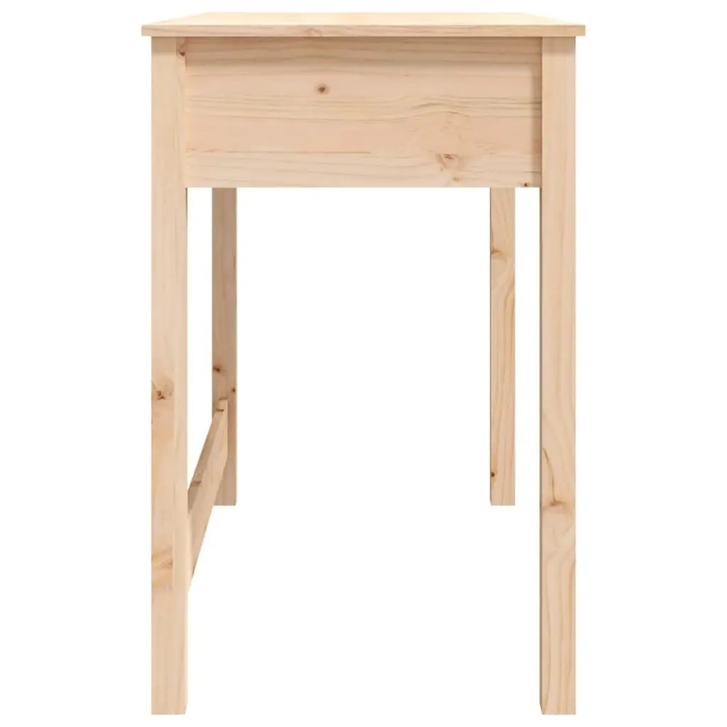 Solid Pine Wood Desk with 2 Drawers in Brown