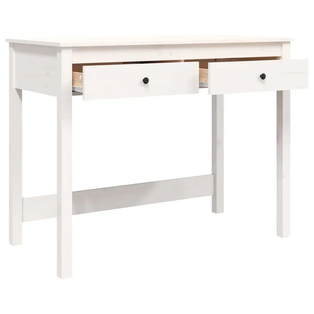 Solid Wood Pine Desk with Storage for Home Office