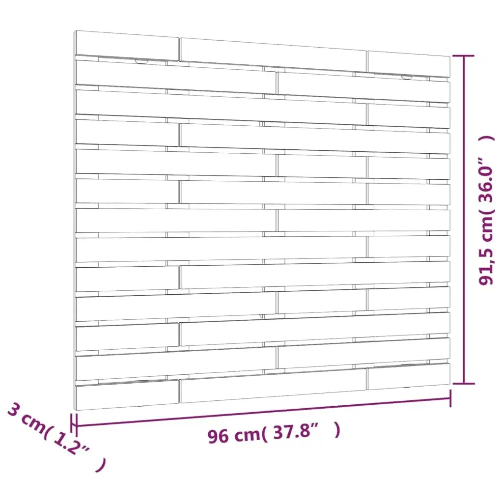 White Solid Pine Wood Wall Headboard 96cm