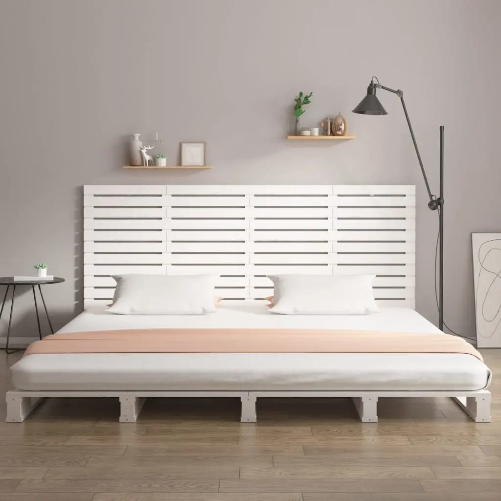 Wall Headboard Solid Wood Pine 156cm White