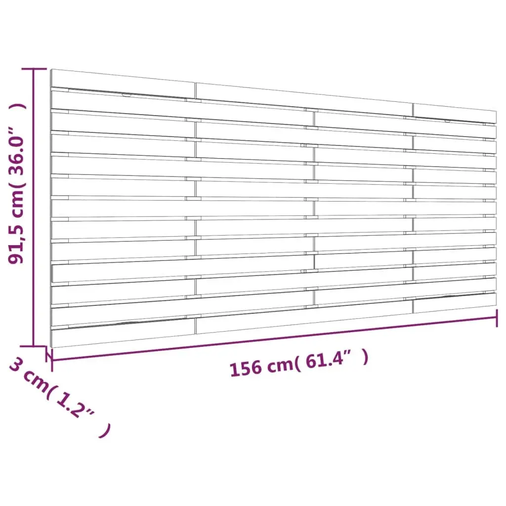 Wall Headboard Solid Wood Pine 156cm White