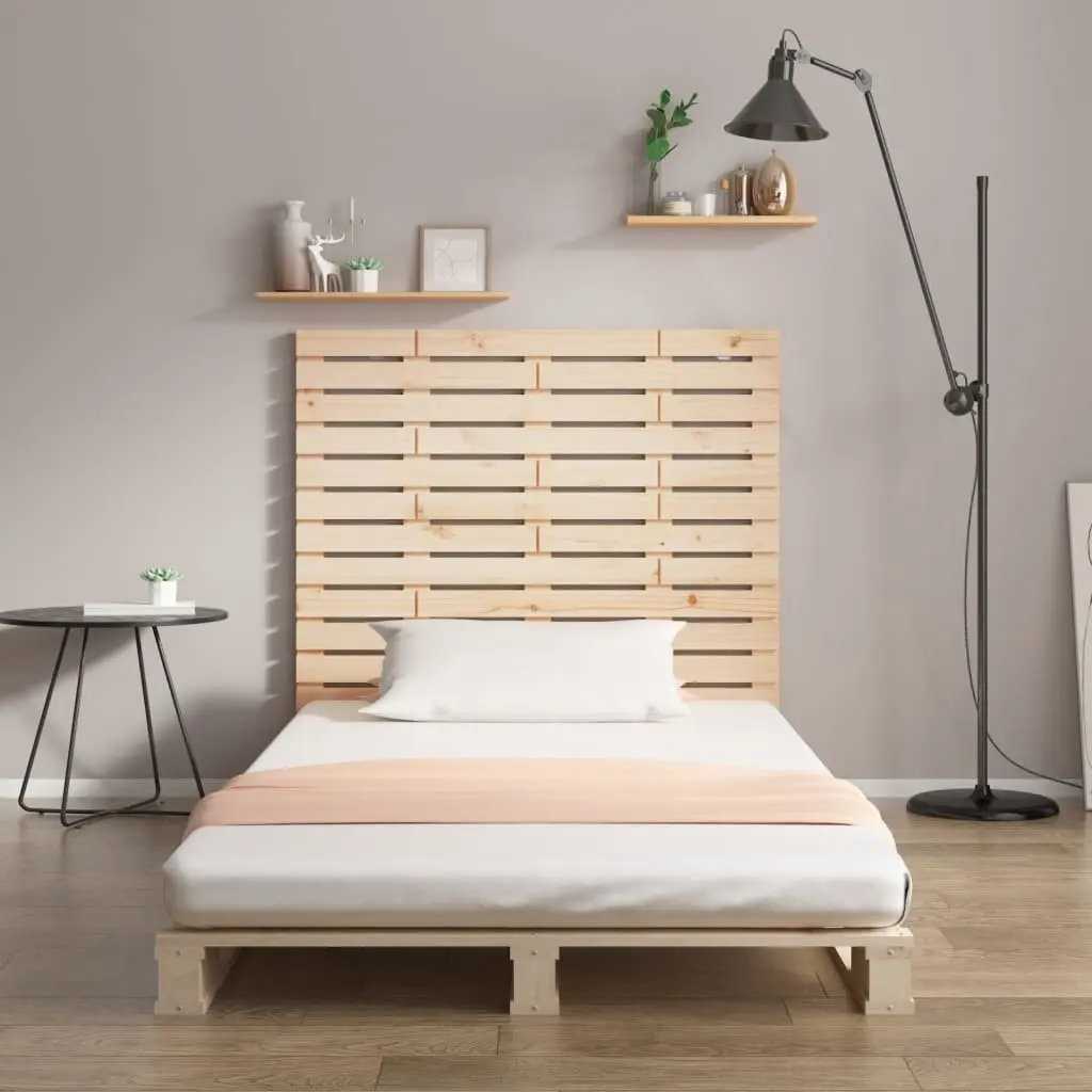 Wall Headboard Solid Pine Wood 141cm Brown