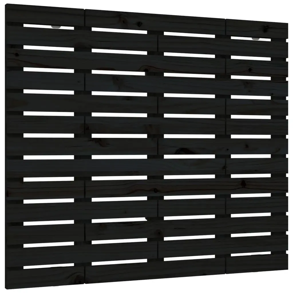 Solid Pine Wood Wall Headboard in Black 141cm