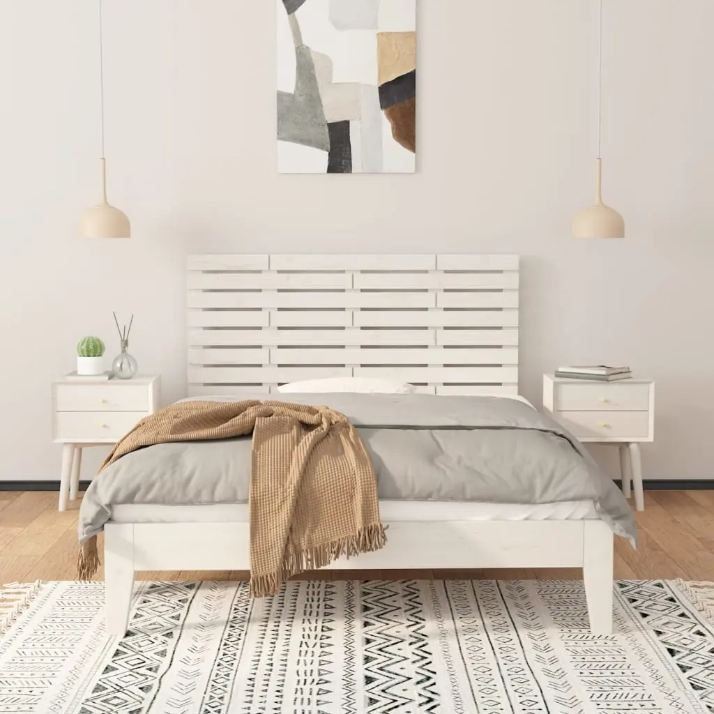 White Wall Headboard 156cm Solid Pine Wood