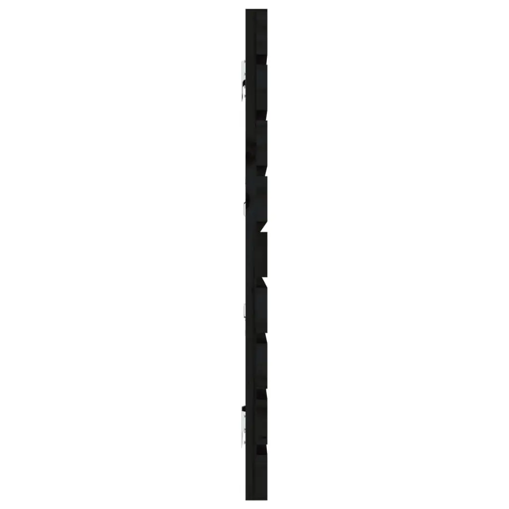 Solid Pine Wood Black Wall Headboard 186 cm