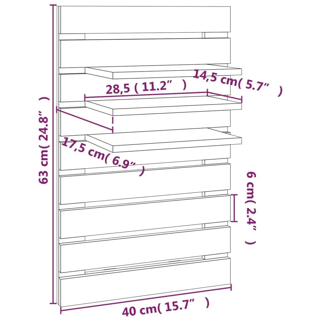 Wall-mounted Bedside Shelves in White Pine