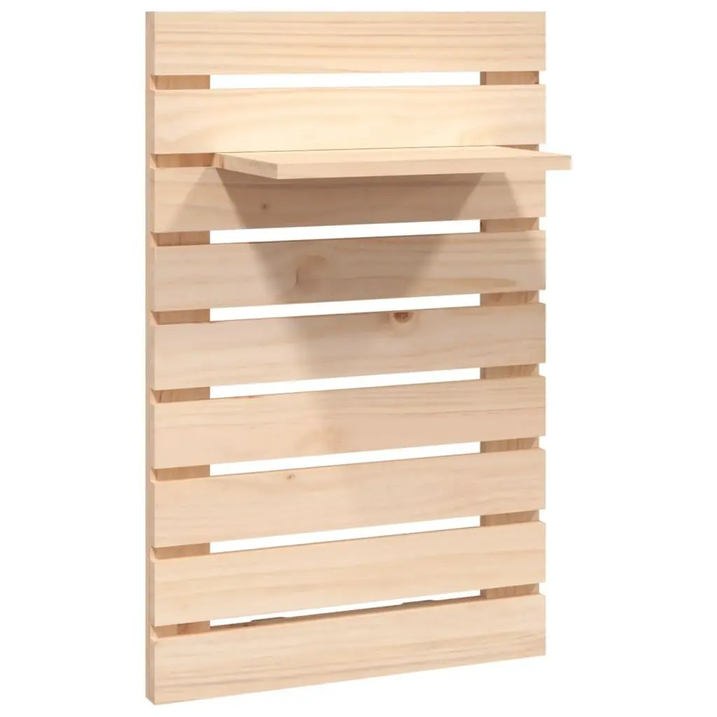 Brown Solid Wood Wall-mounted Bedside Shelves (Set of 2)