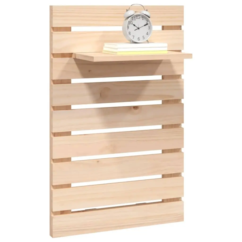 Brown Solid Wood Wall-mounted Bedside Shelves (Set of 2)