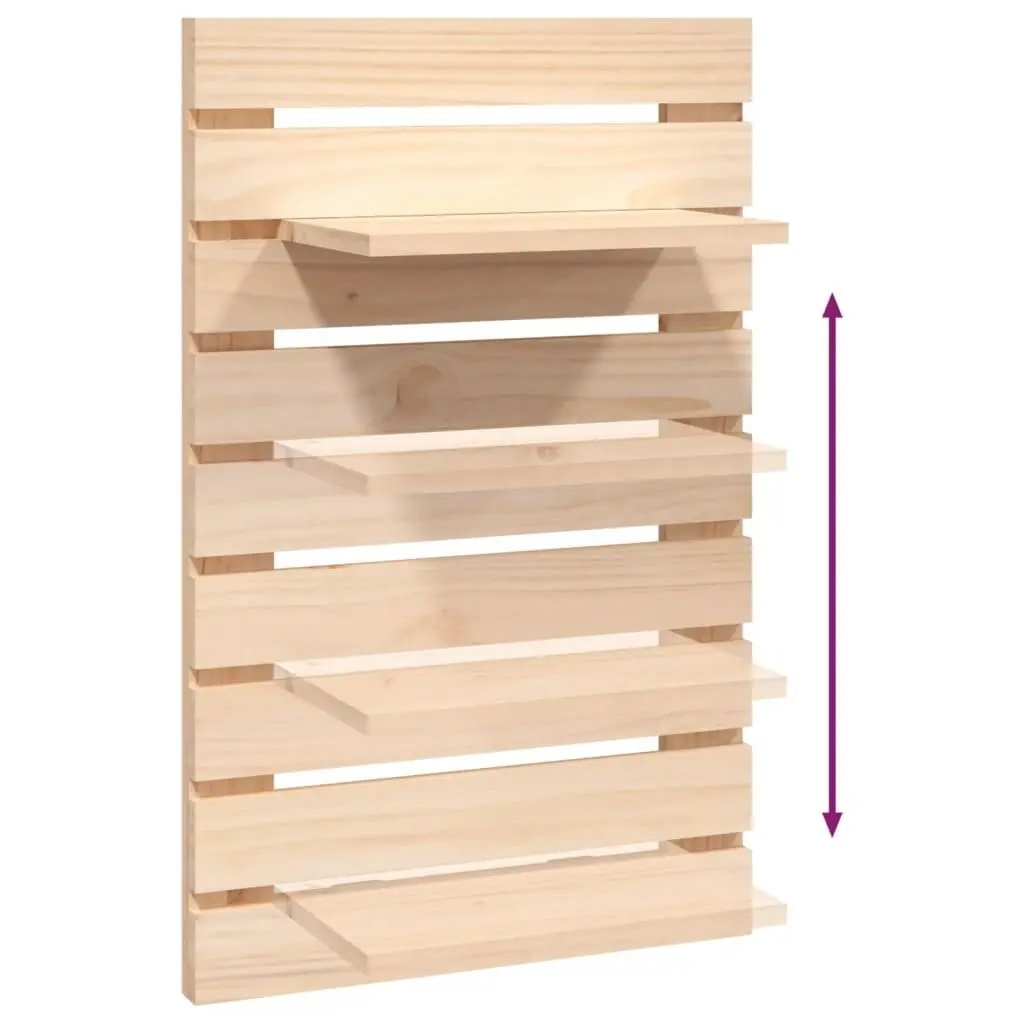 Brown Solid Wood Wall-mounted Bedside Shelves (Set of 2)