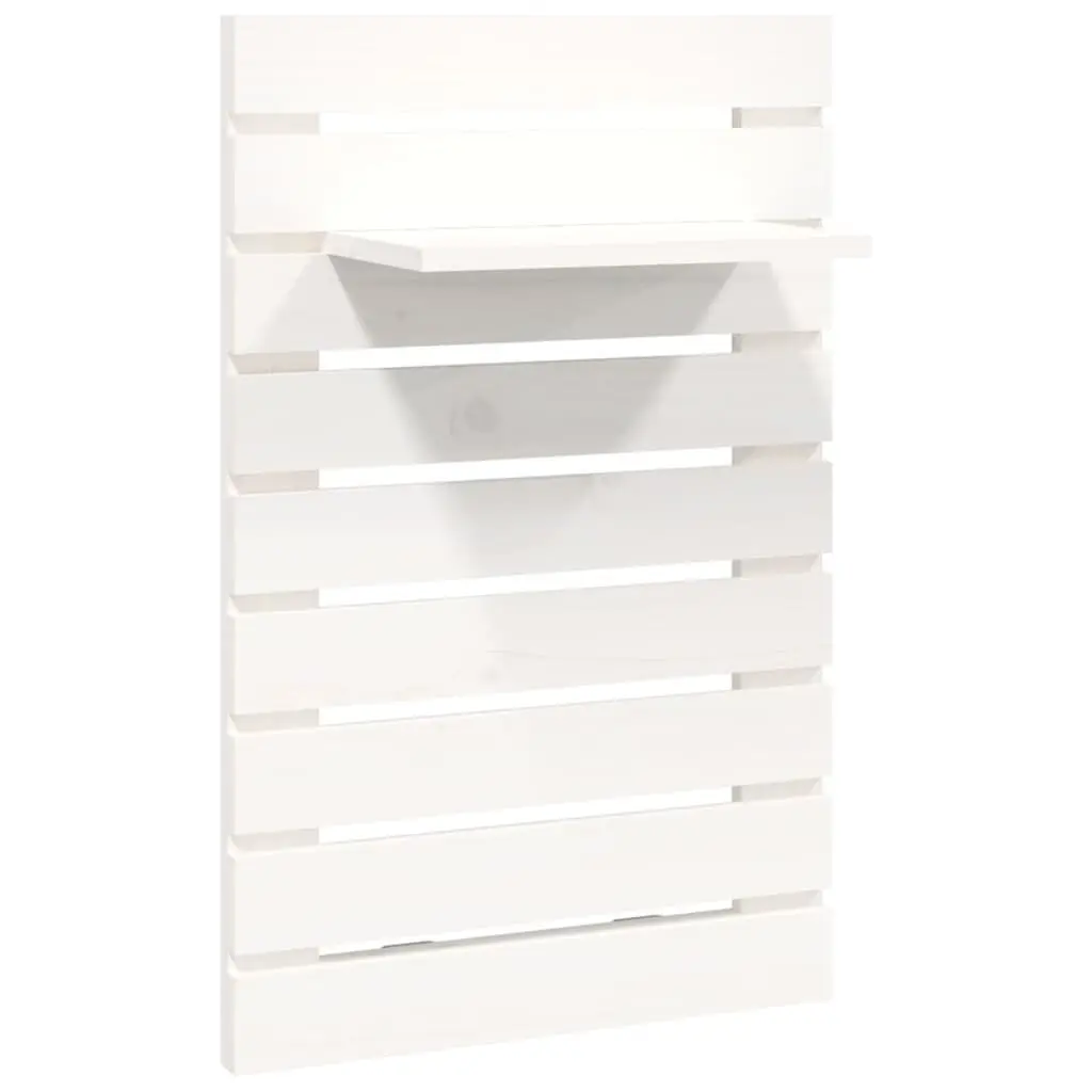 Wall-mounted Bedside Shelves 2 pcs White Solid Pine Wood Storage Display
