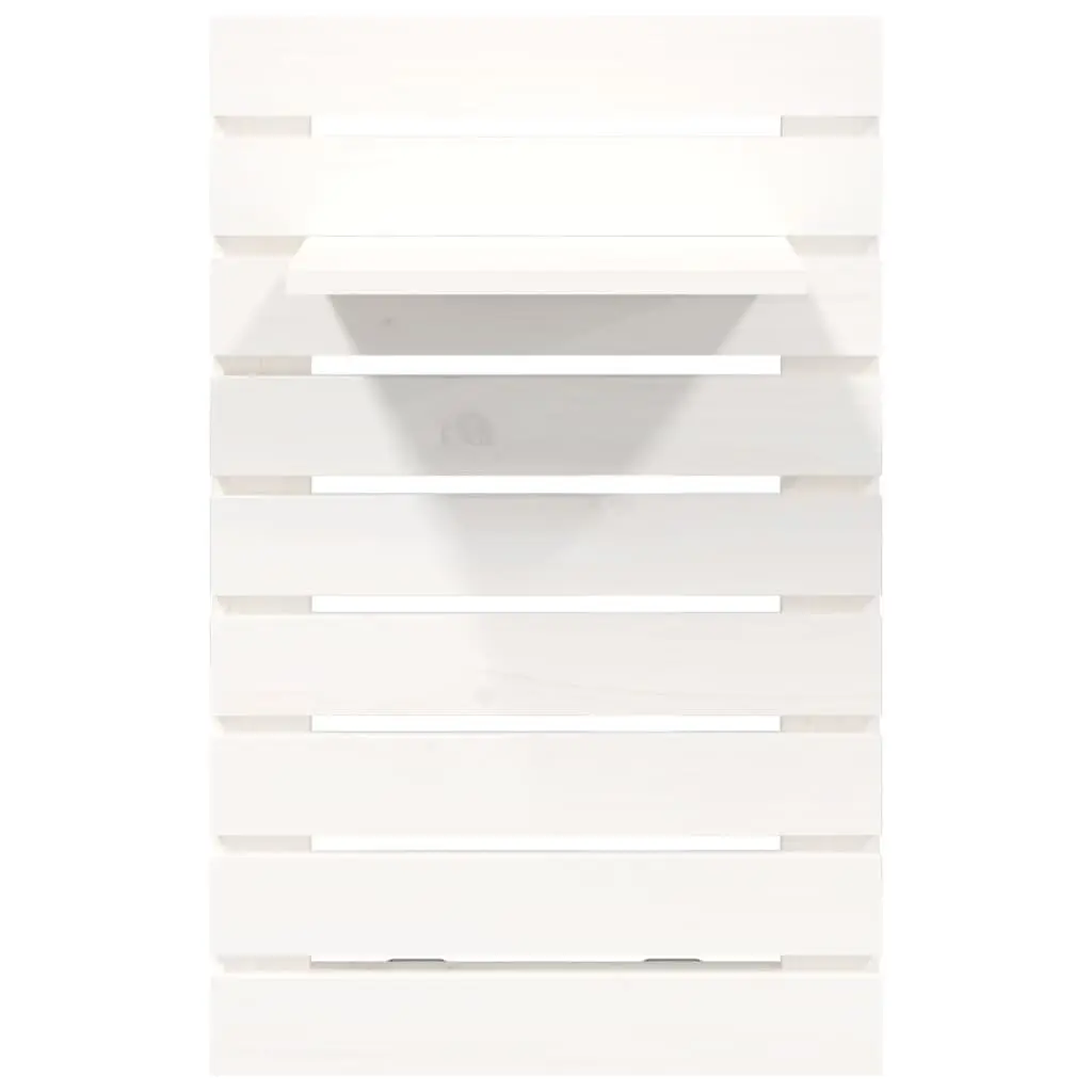Wall-mounted Bedside Shelves 2 pcs White Solid Pine Wood Storage Display