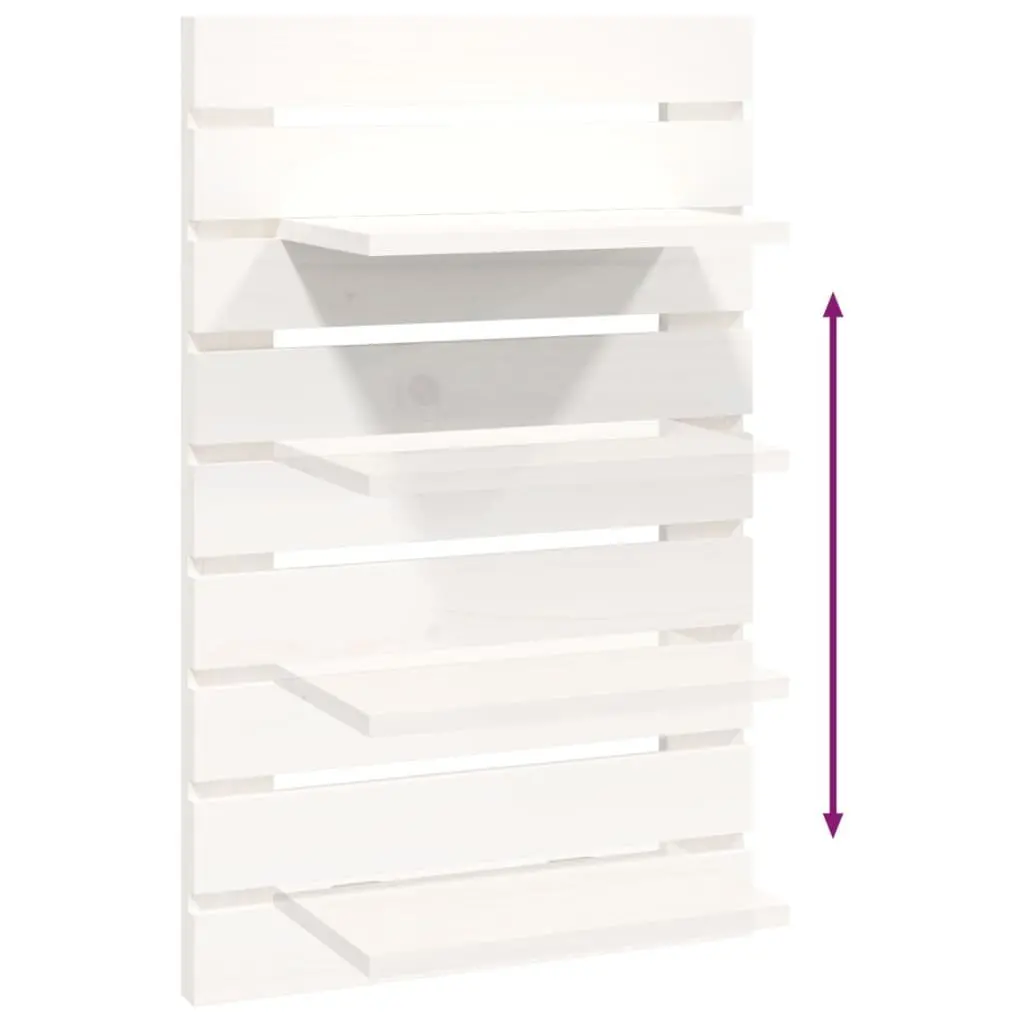 Wall-mounted Bedside Shelves 2 pcs White Solid Pine Wood Storage Display