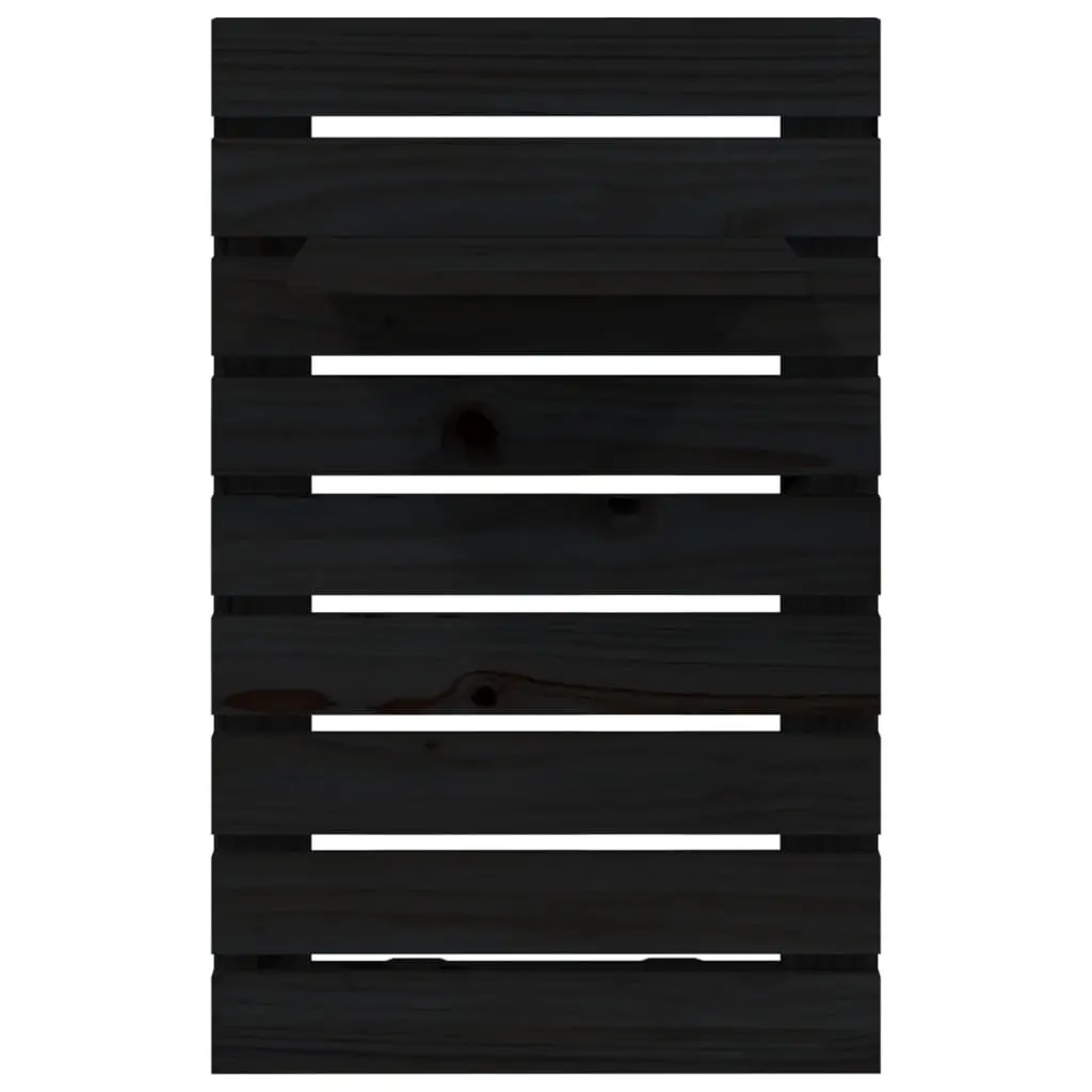 Wall-mounted Bedside Shelves 2 pcs Black Solid Pine Wood Storage Display