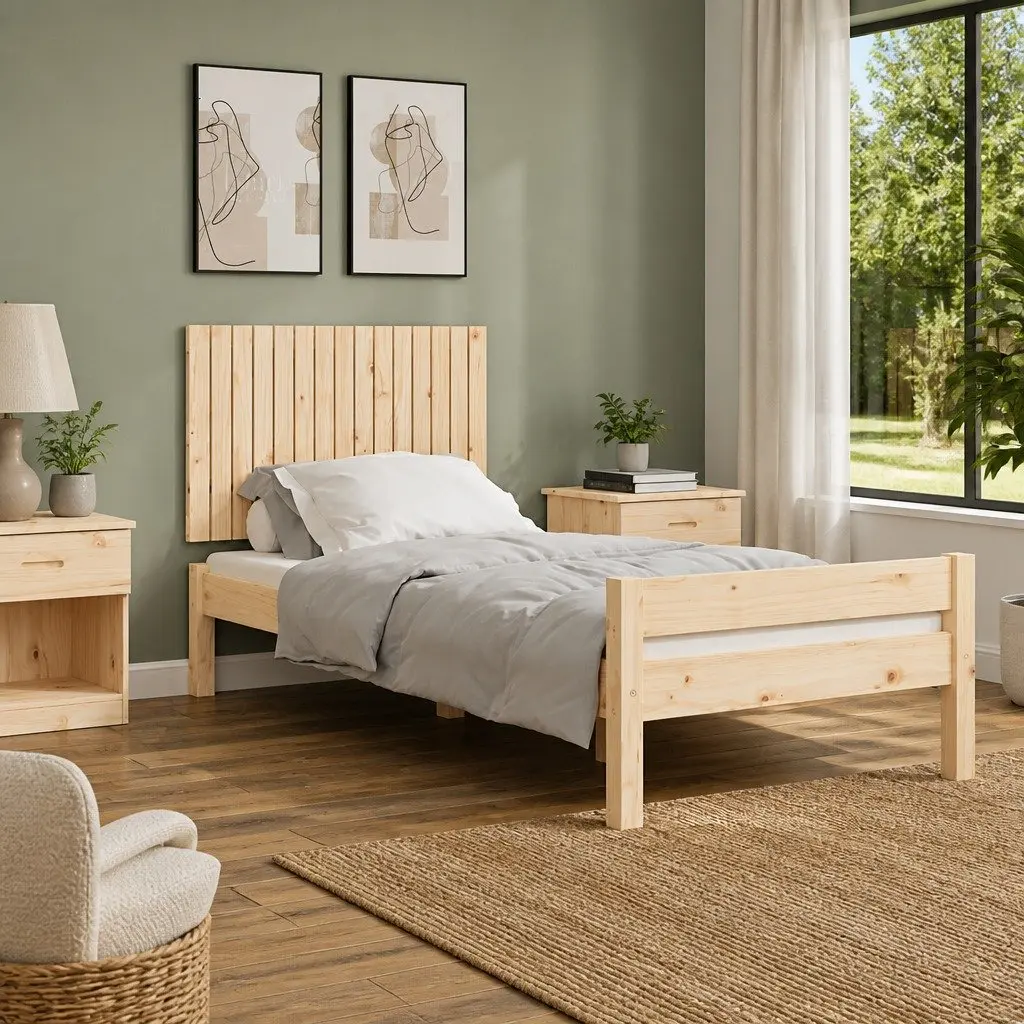 Solid Pine Wood Wall Headboard 95.5 cm for Bedrooms