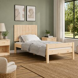 Solid Pine Wood Wall Headboard 95.5 cm for Bedrooms