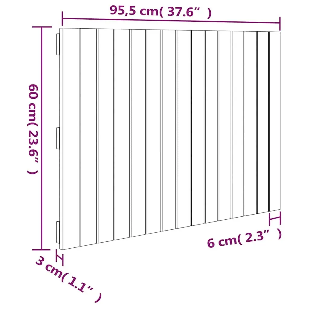 Solid Pine Wood Wall Headboard 95.5 cm for Bedrooms