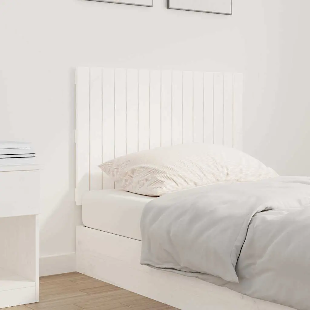 Solid Pine Wood Wall Mounted Headboard in White 95.5cm