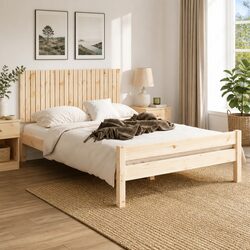 Elegant Solid Pine Wall Headboard 140 cm for Bedrooms