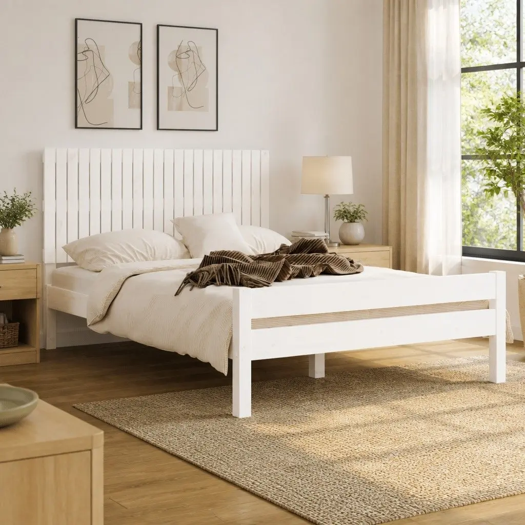 Wall Headboard Solid Wood Pine 140cm White