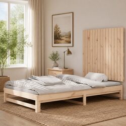 Wall Headboard 95.5cm Solid Pine Wood Bed Head Brown Bedroom Furniture