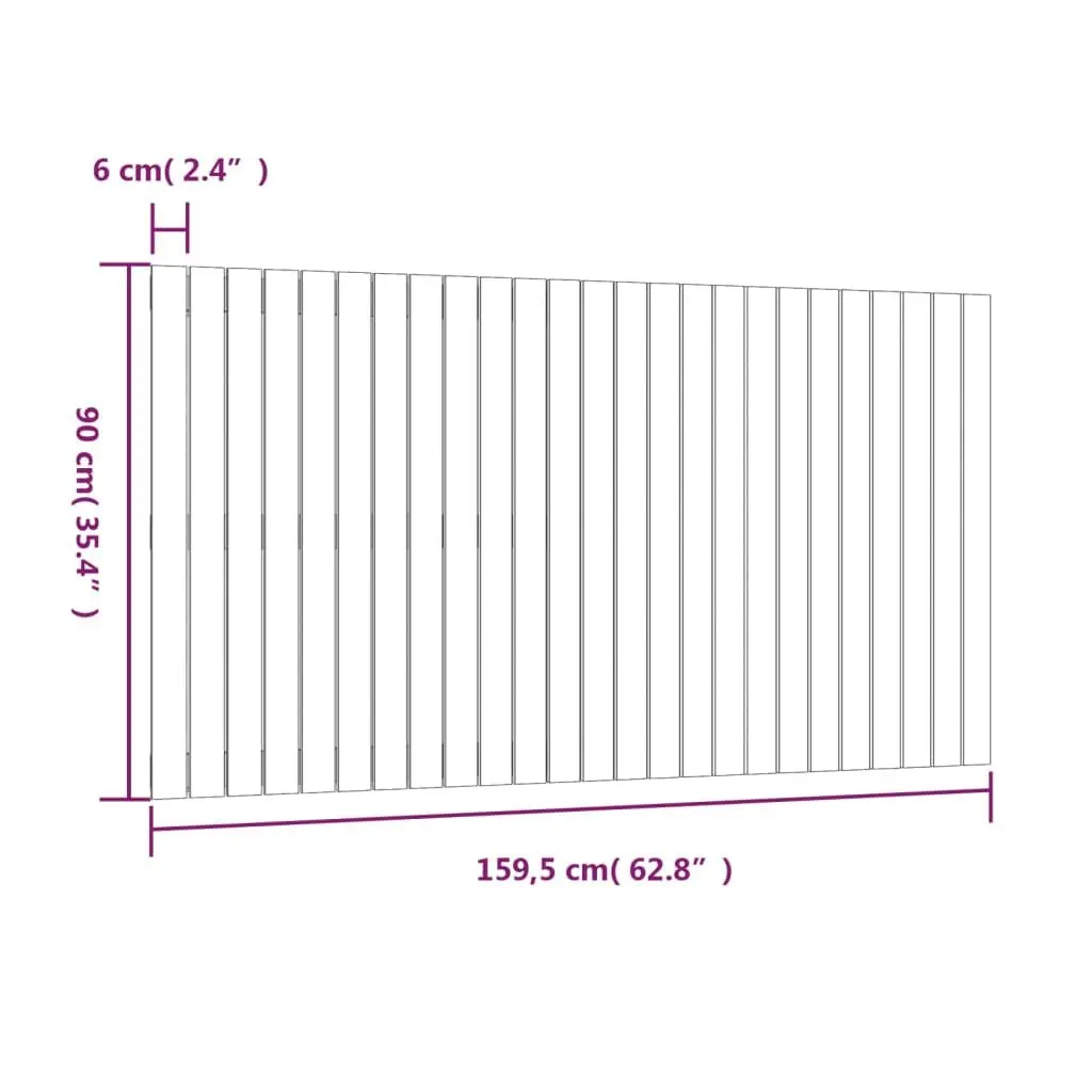 Solid Pine Wall Mounted Headboard 159.5cm for Comfort