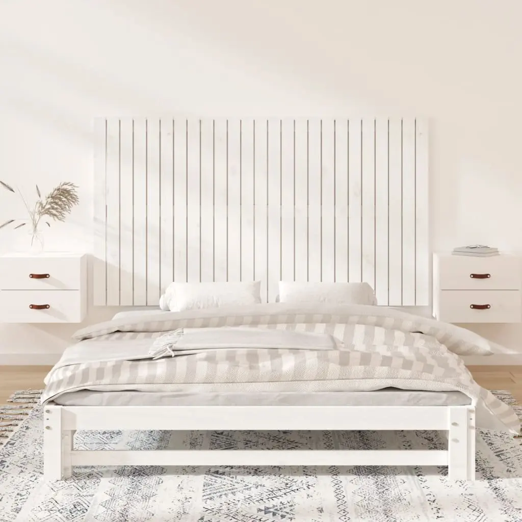 Solid Pine Wood White Wall Mounted Headboard 159.5cm