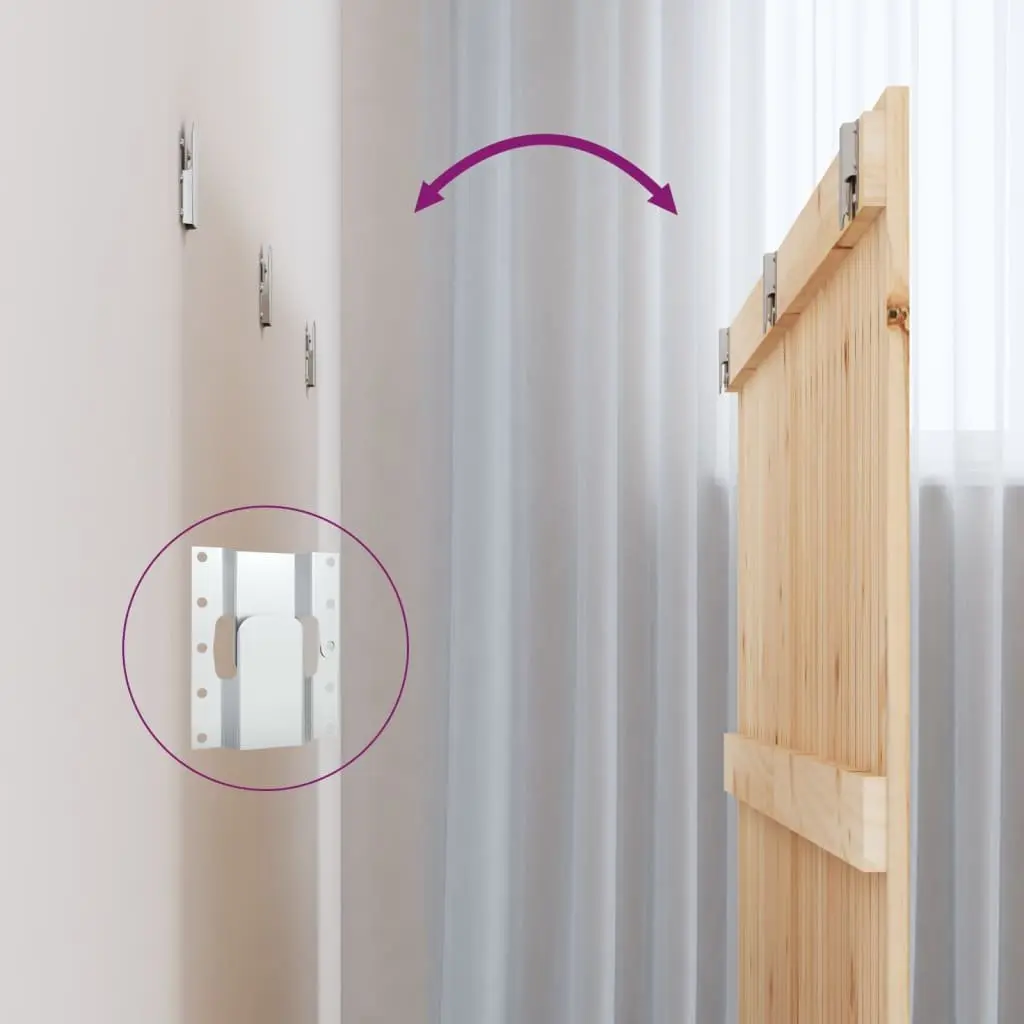 Wall-Mounted Headboard 185cm Solid Pine Brown