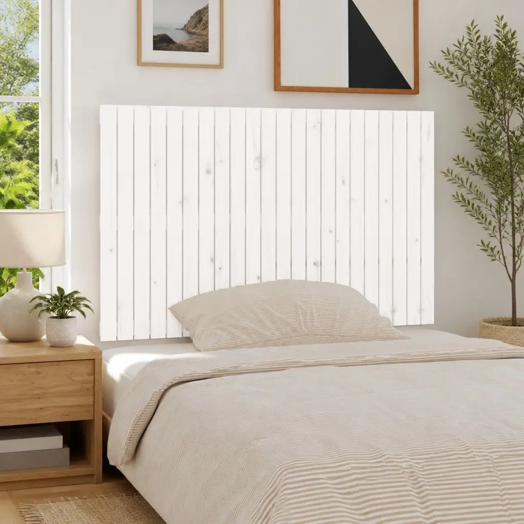 White Wall Headboard 140cm Solid Pine
