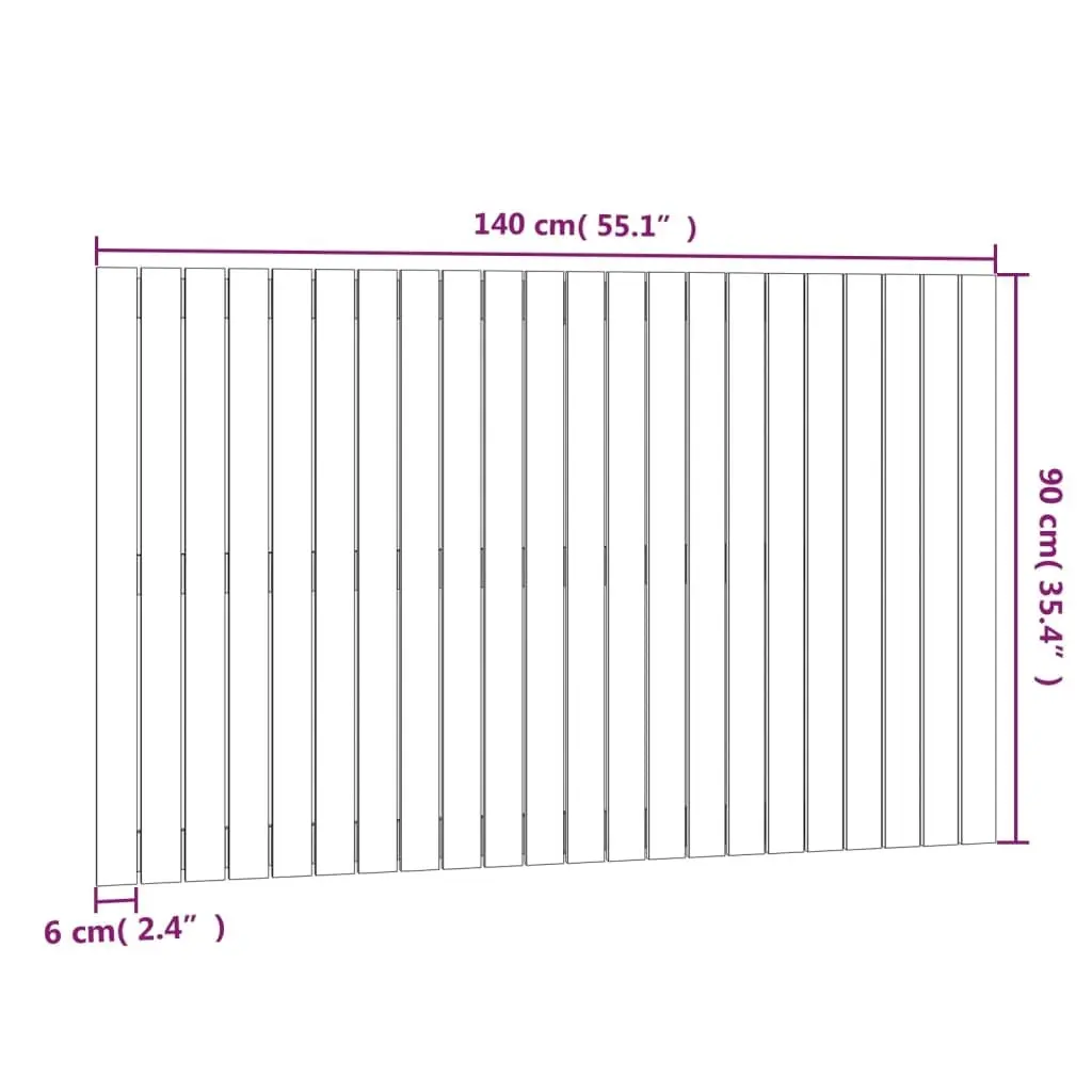 White Wall Headboard 140cm Solid Pine
