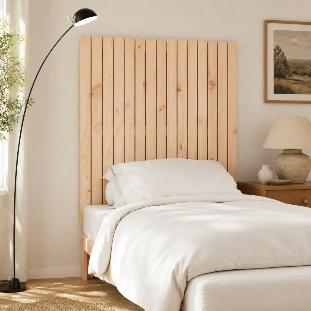 Solid Pine Wood Wall-Mounted Headboard 95.5cm Brown