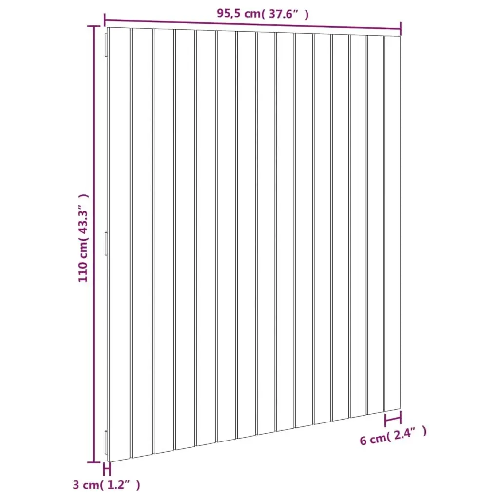 Solid Pine Wood Wall-Mounted Headboard 95.5cm Brown