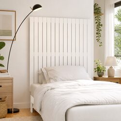 Solid Pine Wood Wall-Mounted Headboard 95.5cm White