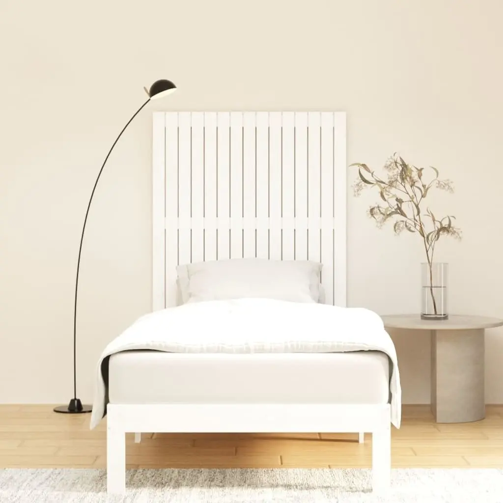Solid Pine Wood Wall-Mounted Headboard 95.5cm White