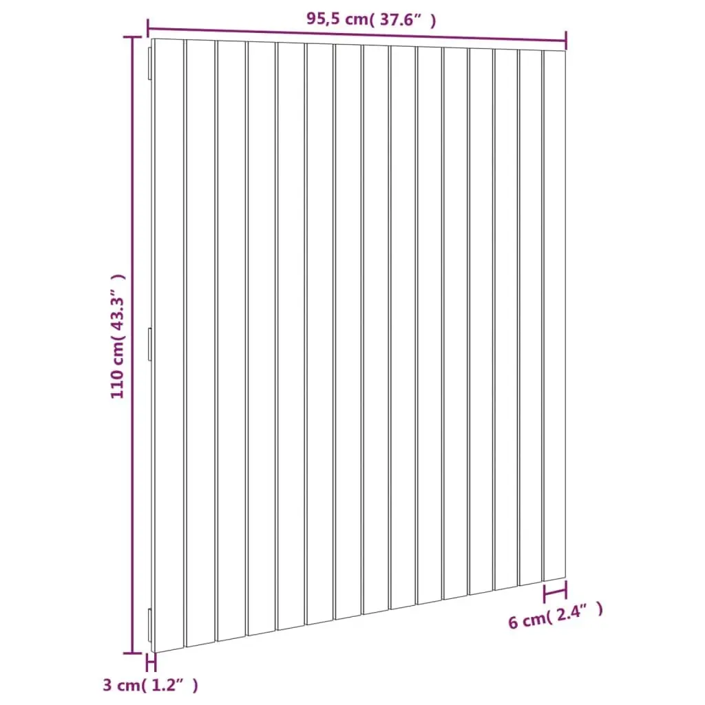 Solid Pine Wood Wall-Mounted Headboard 95.5cm White